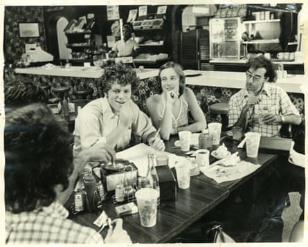 An early meeting of the Arkansas Times, circa 1974, at the Shack diner: (from left) Alan Leveritt, Margaret Arnold and David Glenn