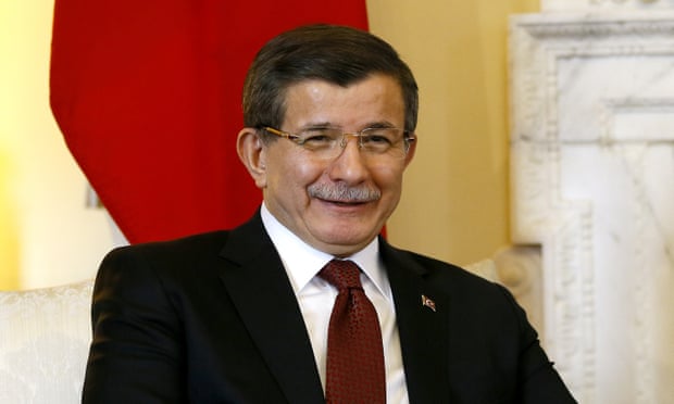 Turkish PM Ahmet Davutoğlu at 10 Downing St for talks with David Cameron.