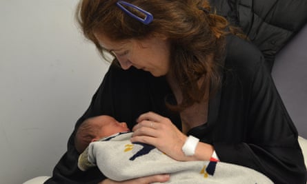 Xenia Davis and her newborn son, Rowan, in November 2020