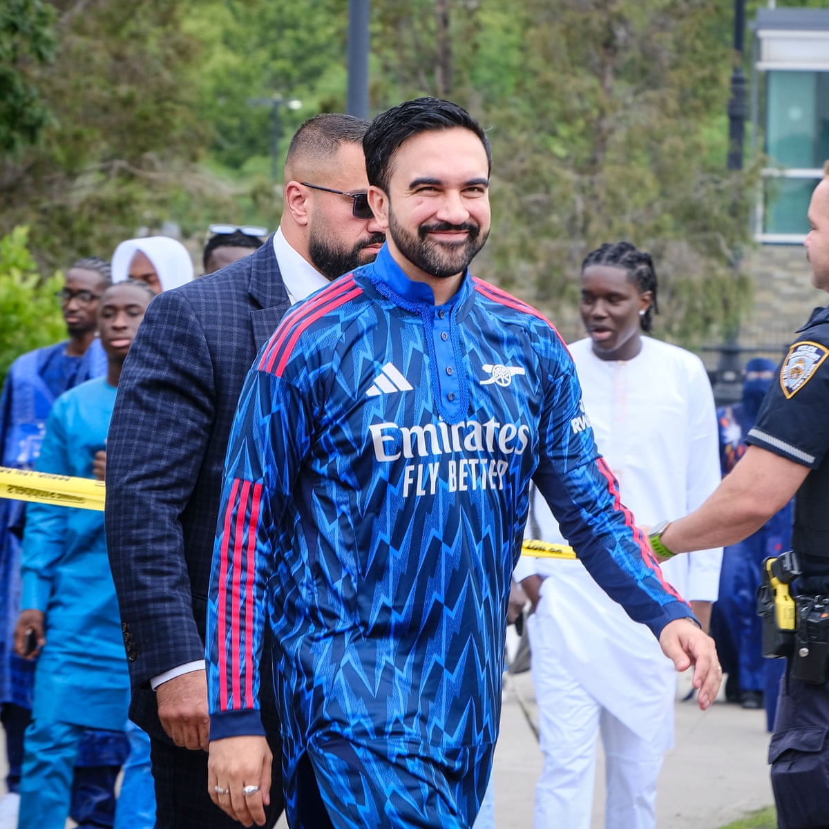 Mamdani made a play for fashion’s premier league in his custom-made Arsenal kurta