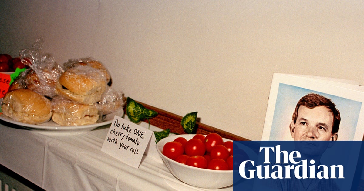 Cupcakes, bunting and a bus stuck in the mud: the funeral of Martin Parr – in pictures