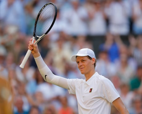 Jannik Sinner after his victory over Novak Djokovic