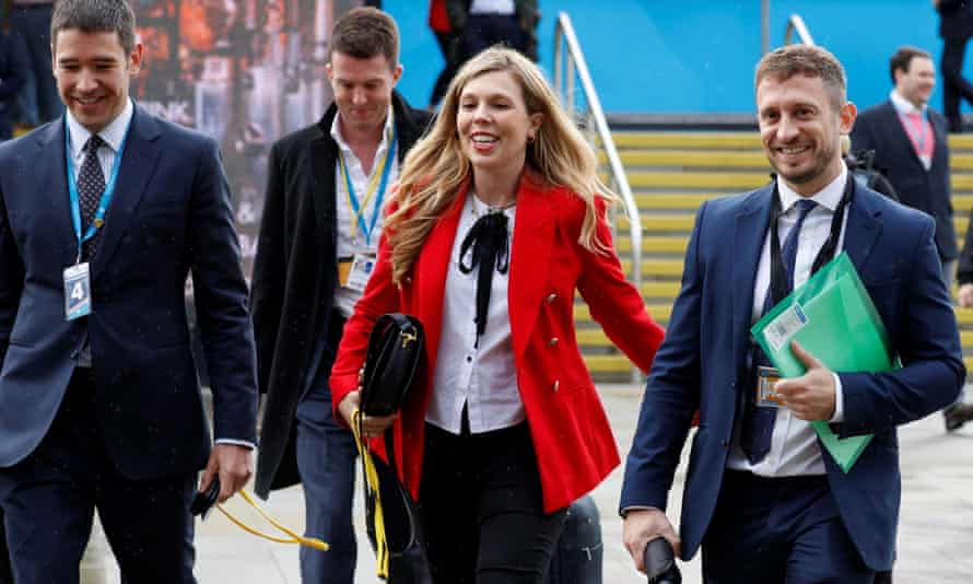 Carrie Johnson arrives at the Conservative party conference in Manchester.