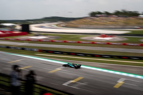 Kimi Antonelli flies down a straight in Sepang