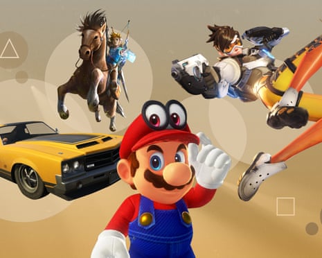 From left: GTA V, Legend of Zelda: Breath of the Wild, Super Mario Odyssey, Overwatch