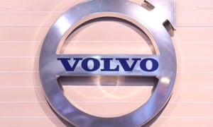 The logo of Swedish truck maker Volvo.