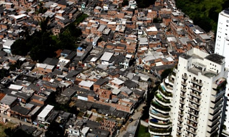 An aerial view of Paraisópolis, the biggest favela in São Paulo