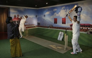 Owzat! A visitor takes a snap of Sachin Tendulkar