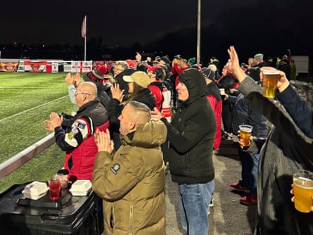 Salford fans support their team at Chiswick.