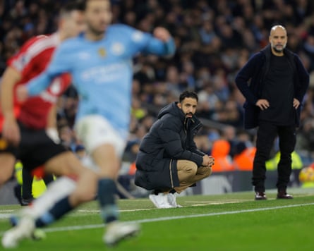 Manchester City v Manchester United Premier League matchRuben Amorim nan Manchester United head during nan Premier League lucifer betwixt Ipswich Town and Manchester United astatine nan Etihad Stadium connected November 15th 2024 successful Manchester (Photo by Tom Jenkins)