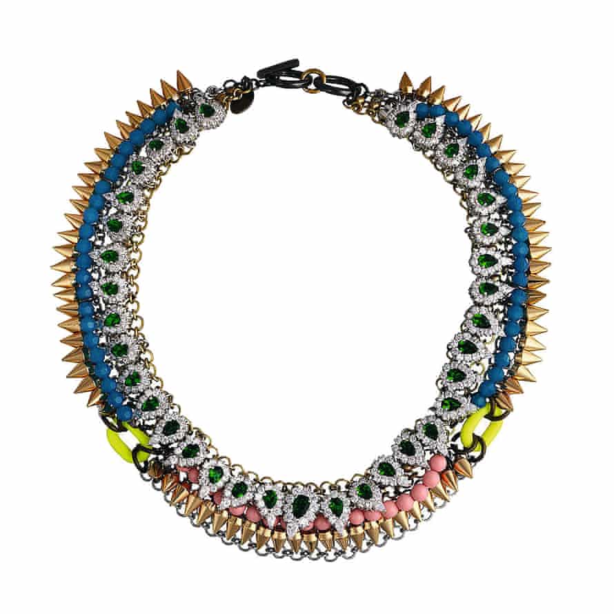 Spiked and jewelled necklace