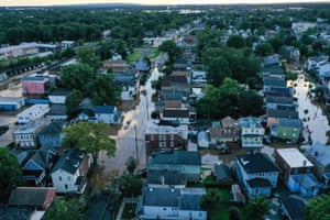 An aerial view of a community in Manville