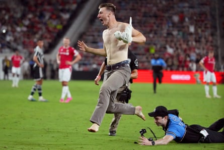 A pitch-invader at the Snapdragon Stadium.