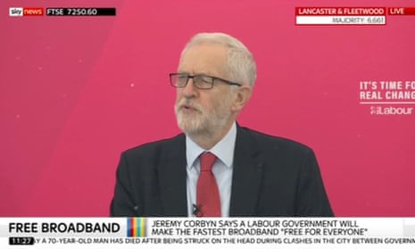 Jeremy Corbyn gives a speech in Lancaster on Friday.