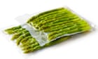 Vacuum-sealed packs of asparagus