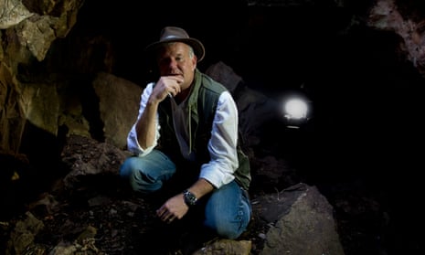 Professor Lee Berger inside the Rising Star cave in South Africa where a new species of early humans named Homo Naledi were discovered.