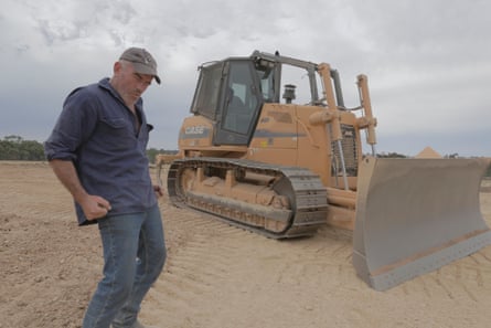 Ross Knight with his dozer on his Spring Plains farm