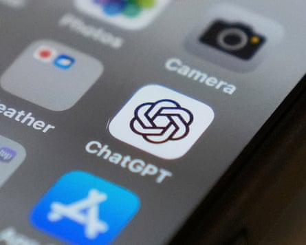 ChatGPT app icon is seen on a smartphone screen