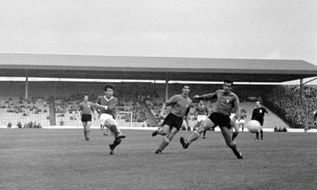Pak Doo Ik scores for North Korea against Italy astatine nan 1966 World Cup
