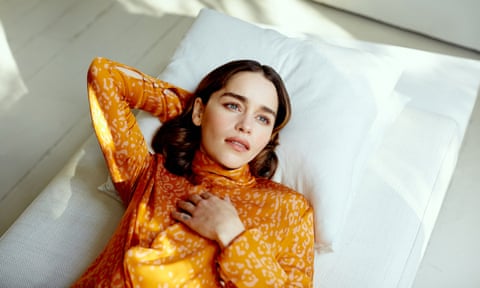 ‘Entertainment is about taking you outside of yourself for a second’: Emilia Clarke wears a silk dress by Petar Petrov at harveynicols.com.