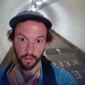 The author in a foot tunnel under the Thames.