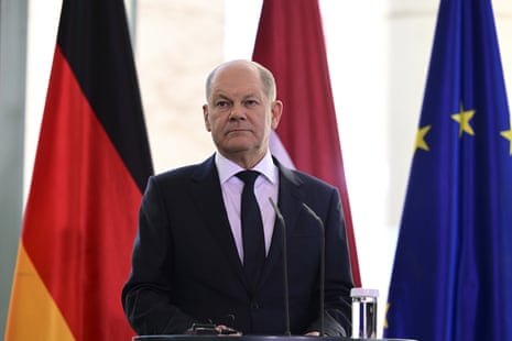 Olaf Scholz at the Chancellery in Berlin, Germany, on Wednesday.