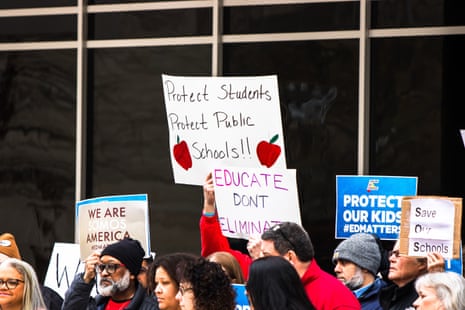 Trump's order to dismantle education department sparks outrage: 'See you in court' | Trump administration | The Guardian