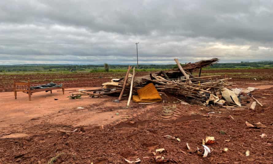 Crops are torn up and houses destroyed by tractors in the indigenous Hugua Po’i community in eastern Paraguay.