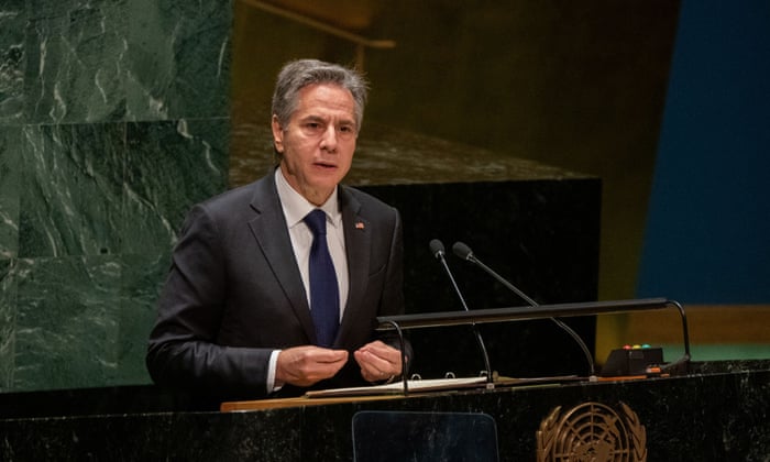 Tony Blinken at the UN on Monday.
