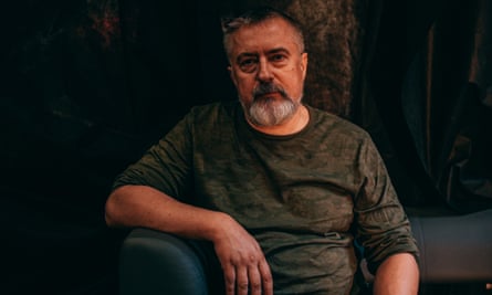 Maksym Kurochkin, playwright and founder of the Theatre of Veterans, poses for a photograph.