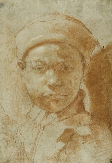 Young Boy Wearing a Round Cap, attributed to Annibale Carracci, 1580s.