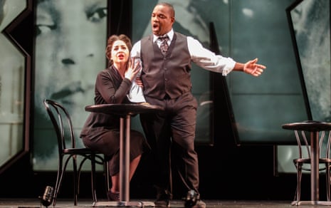 Musical revolutionary … Angela Mortellaro and Lawrence Brownlee as Doris and Charlie in Charlie Parker’s Yardbird.