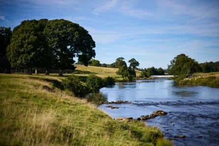 The River Derwent near Chatsworth House in Derbyshire