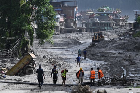 Rescue crews in Nepal's Nuwakot district on Sunday