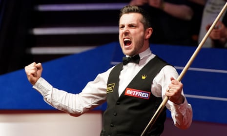 Mark Selby celebrates after winning the World Snooker Championships.