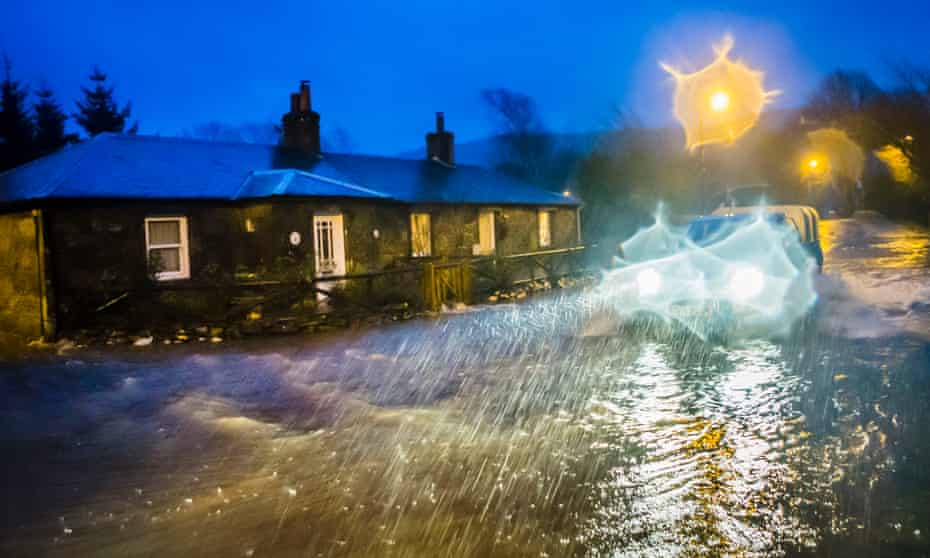 Flooding in Straiton, Scotland, in December
