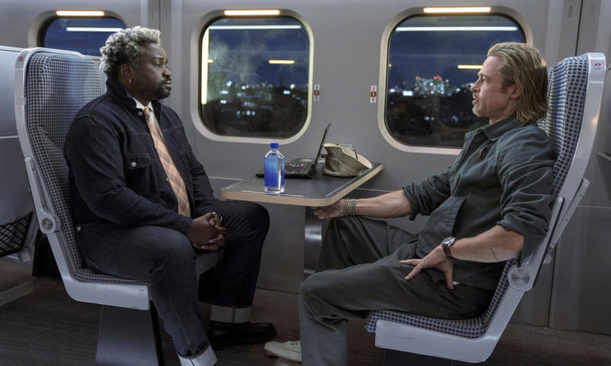 Be on guard … Brian Tyree Henry and Brad Pitt in Bullet Train.