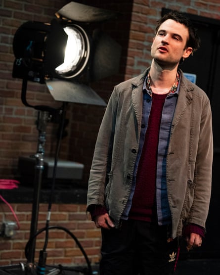 Tom Sturridge on stage in the Off-Broadway play Sea Wall/A Life.