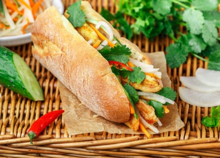 Speedy Vietnamese-inspired chicken baguettes.