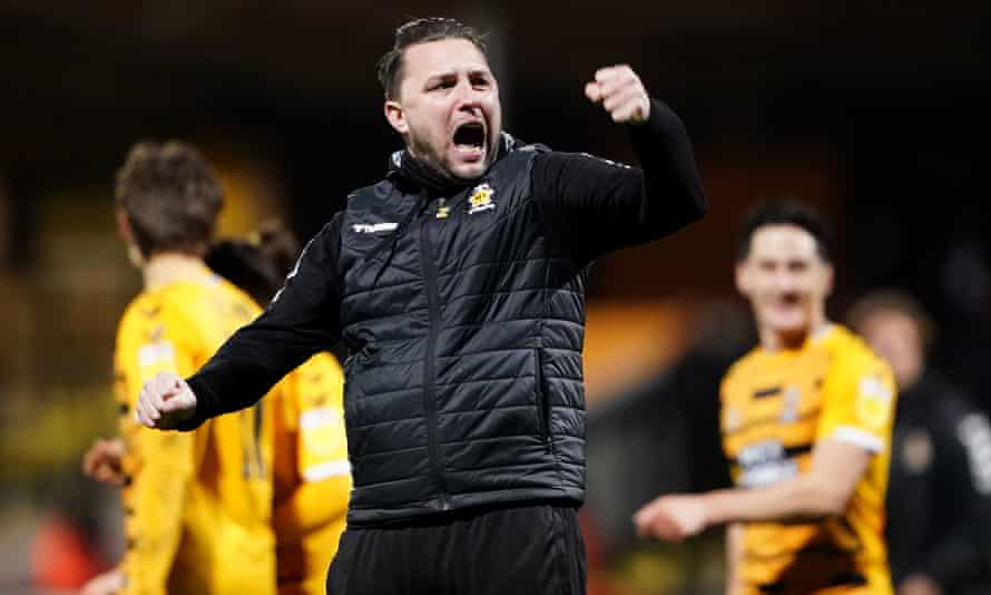 Cambridge’s manager, Mark Bonner, finds plenty to celebrate in last Monday’s goalless draw at home to Portsmouth.
