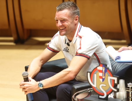 Cremonese's Jamie Vardy smiles during his charismatic presentation
