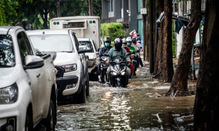 Heavy flooding in Bangkok. 