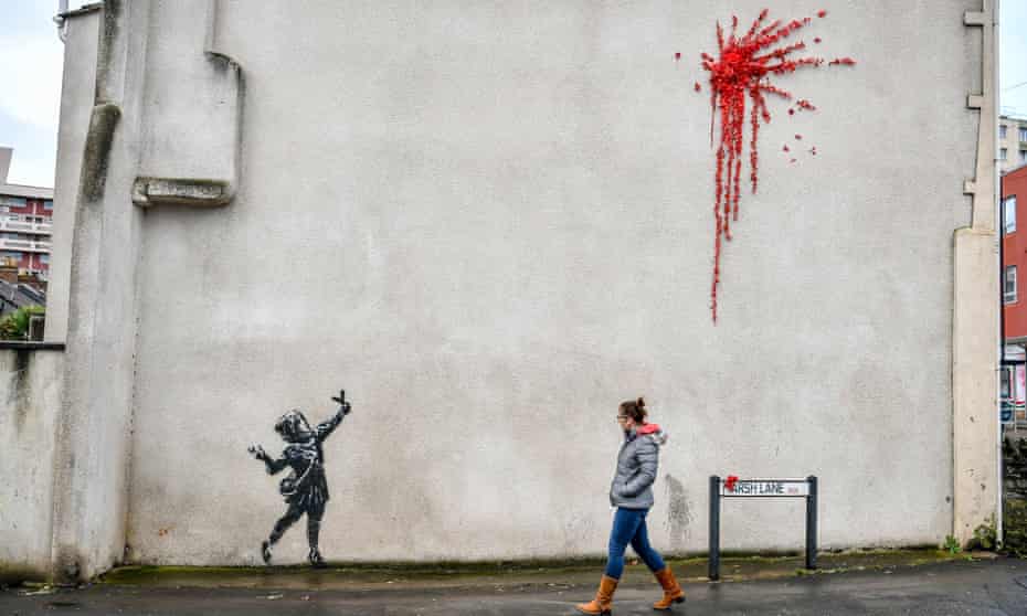 Banksy, the elusive street artist from Bristol, is believed to be behind the artwork on the side of a house in city’s Barton Hill district.