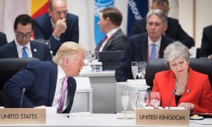 Trump talks to May at the recent G20 summit in Osaka. 2973.jpg?width=300&quality=85&auto=forma