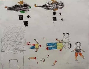 The picture drawn by a Syrian child treated by Dr Zaher Sahloul