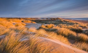 Balmedie beach at sunrise, Aberdeenshire, Scotland, UK