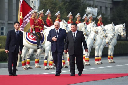 North Korea’s leader Kim Jong-un and Belarusian President Alexander Lukashenko,