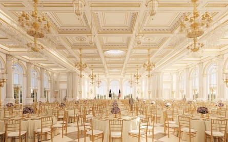 ballroom with white and gold trim