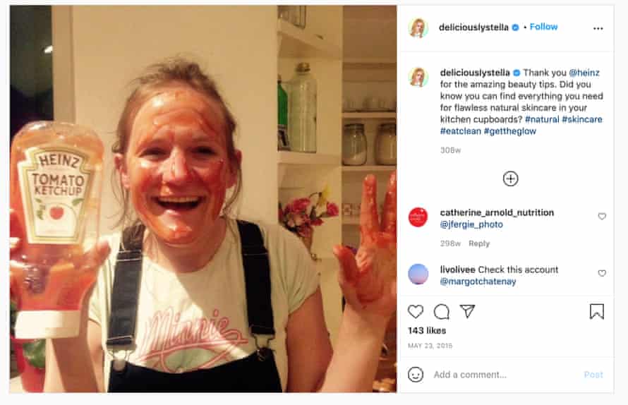 Bella as Stella, with ketchup smeared on her face