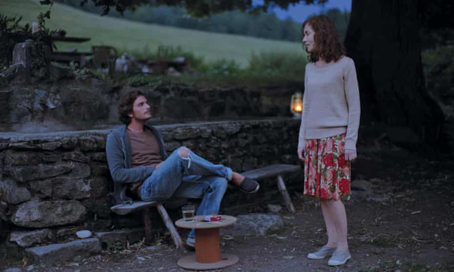 ‘Endlessly expressive’: Isabelle Huppert as Nathalie, with Roman Kolinka as her protege, Fabien, in Things to Come. 